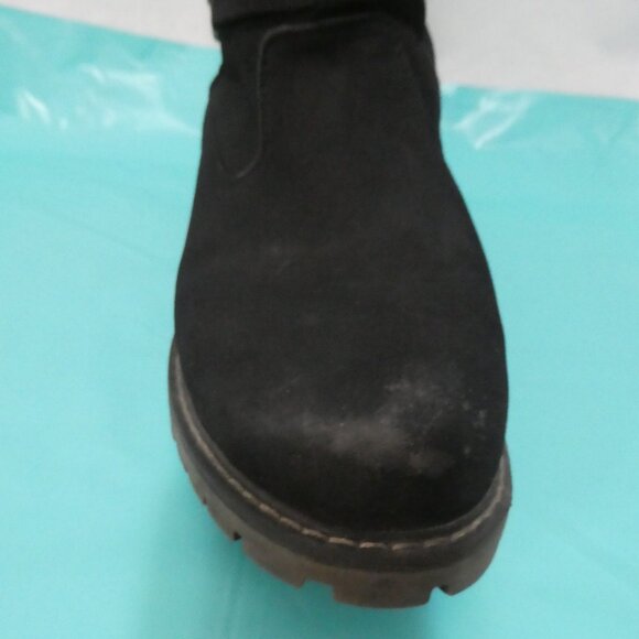 ROXY | size 9 | Stylish Black Triple Buckle Boots | Suede Texture | Zip-Up Sides - Picture 5 of 16
